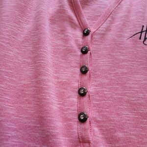 Harley-Davidson Pink Polo Long Sleeve Top